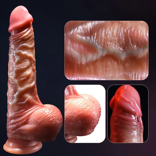 DILDO MED BEVÆGELIG FORHUD