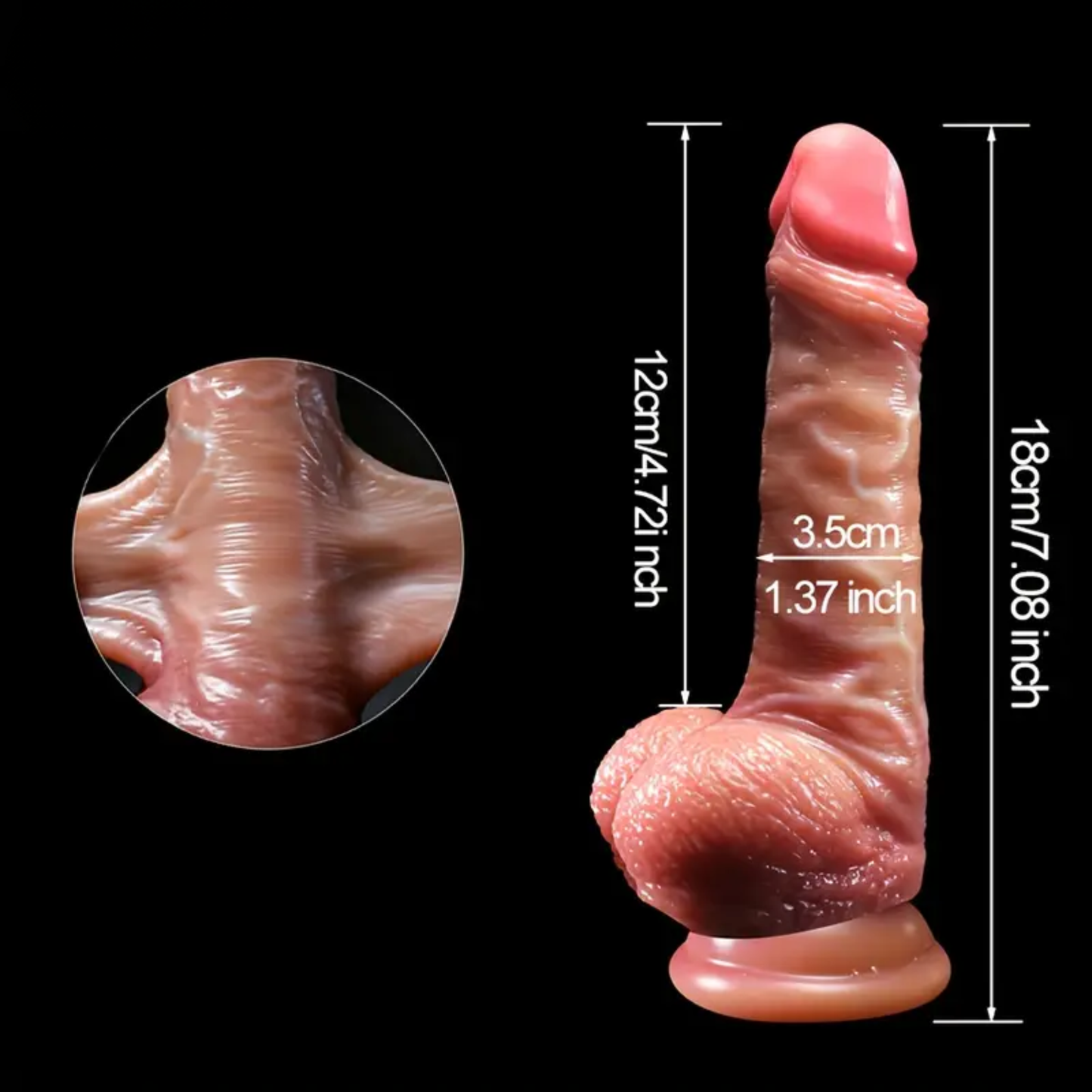 DILDO MED BEVÆGELIG FORHUD