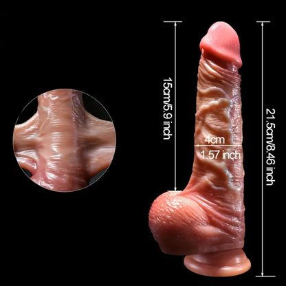 DILDO MED BEVÆGELIG FORHUD